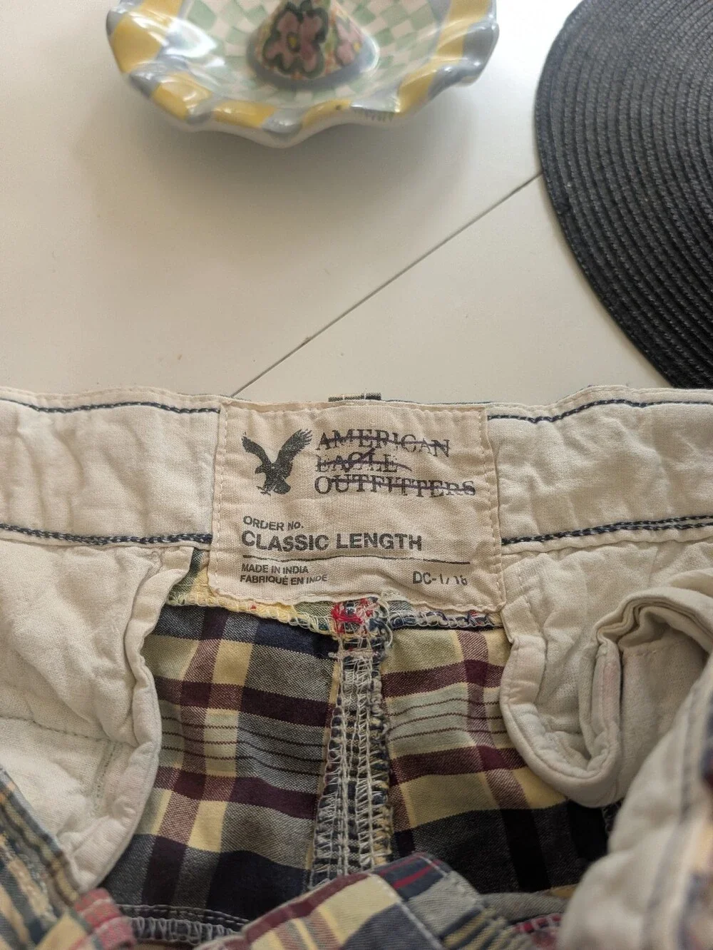 Vintage Madras patchwork shorts
